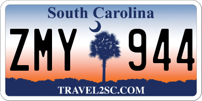 SC license plate ZMY944