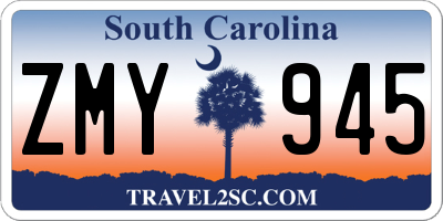 SC license plate ZMY945