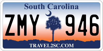 SC license plate ZMY946