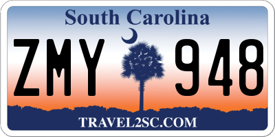 SC license plate ZMY948