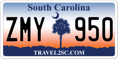 SC license plate ZMY950