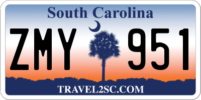 SC license plate ZMY951
