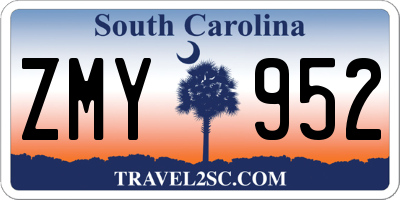 SC license plate ZMY952