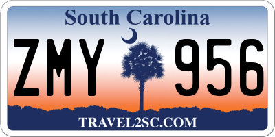 SC license plate ZMY956