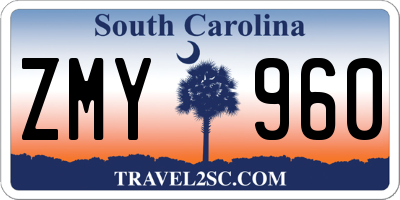 SC license plate ZMY960