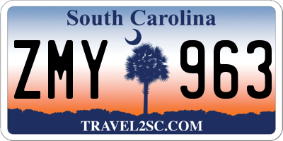 SC license plate ZMY963