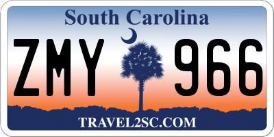 SC license plate ZMY966