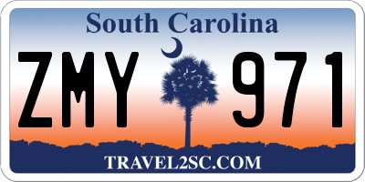 SC license plate ZMY971
