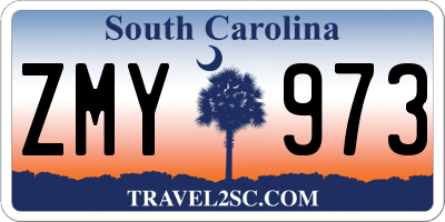 SC license plate ZMY973