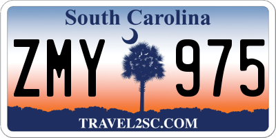 SC license plate ZMY975