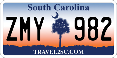 SC license plate ZMY982