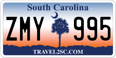 SC license plate ZMY995