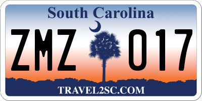 SC license plate ZMZ017