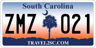 SC license plate ZMZ021