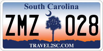 SC license plate ZMZ028