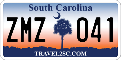 SC license plate ZMZ041