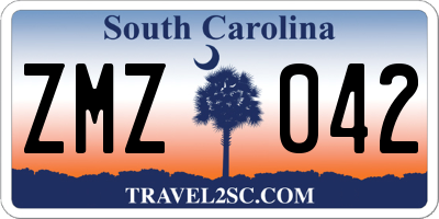 SC license plate ZMZ042