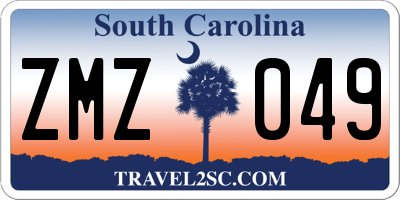 SC license plate ZMZ049