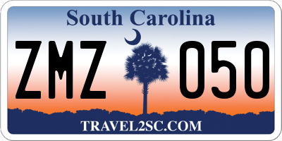 SC license plate ZMZ050