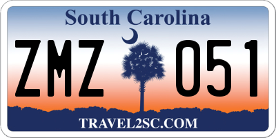 SC license plate ZMZ051