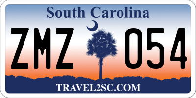 SC license plate ZMZ054
