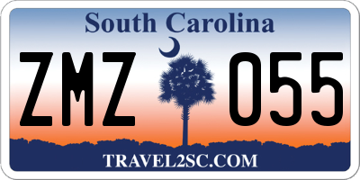 SC license plate ZMZ055