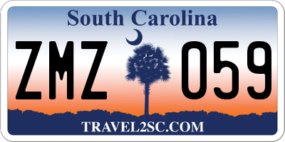 SC license plate ZMZ059