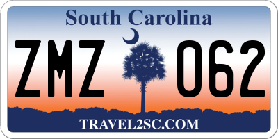 SC license plate ZMZ062