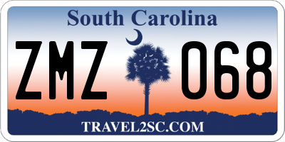 SC license plate ZMZ068
