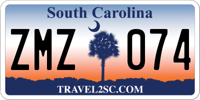 SC license plate ZMZ074