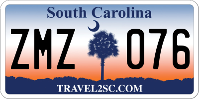 SC license plate ZMZ076
