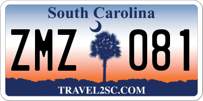 SC license plate ZMZ081