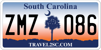 SC license plate ZMZ086