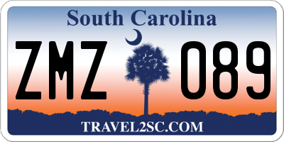 SC license plate ZMZ089