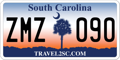 SC license plate ZMZ090