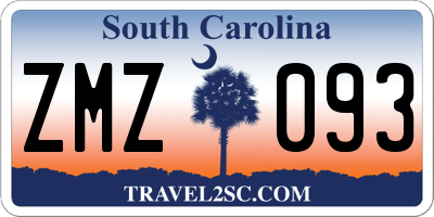SC license plate ZMZ093