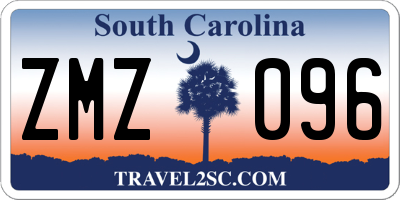 SC license plate ZMZ096