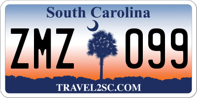 SC license plate ZMZ099