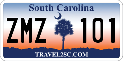 SC license plate ZMZ101