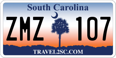 SC license plate ZMZ107