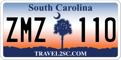 SC license plate ZMZ110