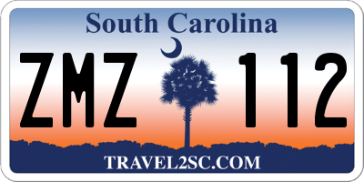 SC license plate ZMZ112