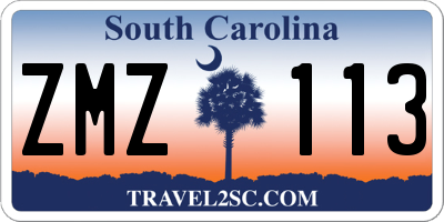 SC license plate ZMZ113