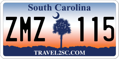 SC license plate ZMZ115