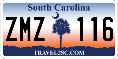 SC license plate ZMZ116