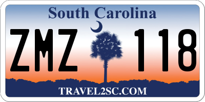 SC license plate ZMZ118