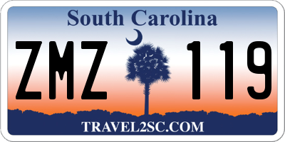 SC license plate ZMZ119