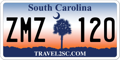 SC license plate ZMZ120