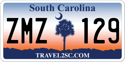 SC license plate ZMZ129