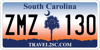 SC license plate ZMZ130